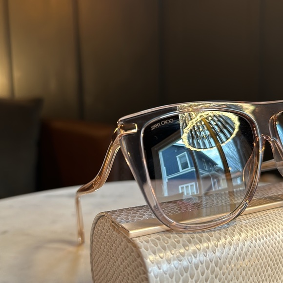 NWOT Jimmy Choo Sunglasses with Case and Branded Lens Cleaning Cloth - Picture 6 of 15